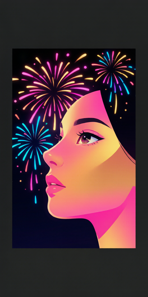 Neon Fireworks PFP left