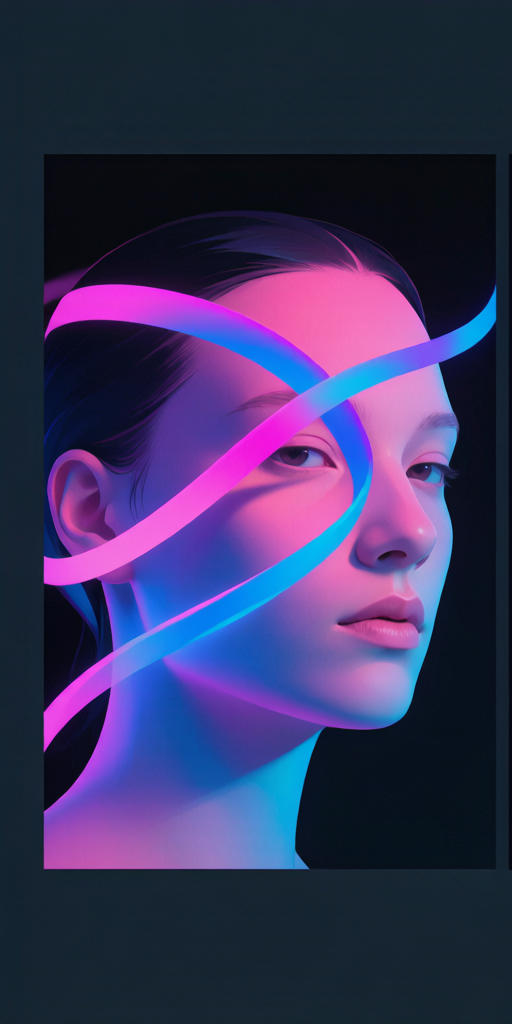 Neon Ribbons PFP left