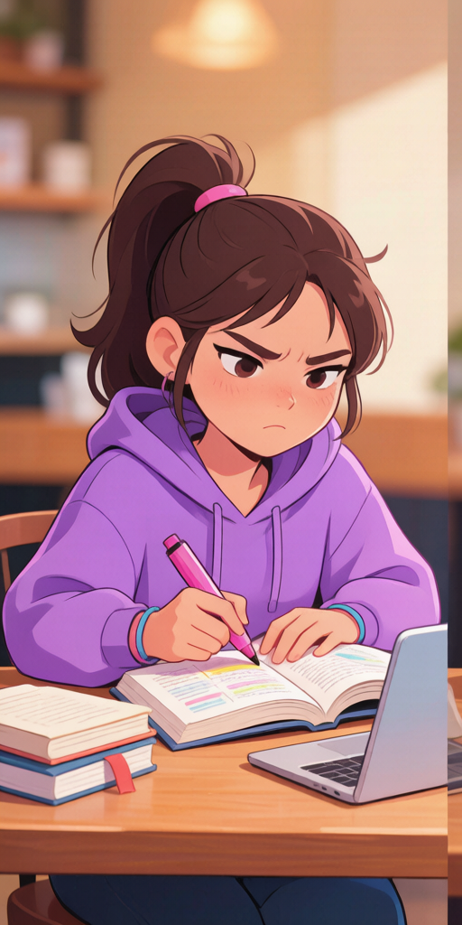 Cafe Study BFFs PFP left