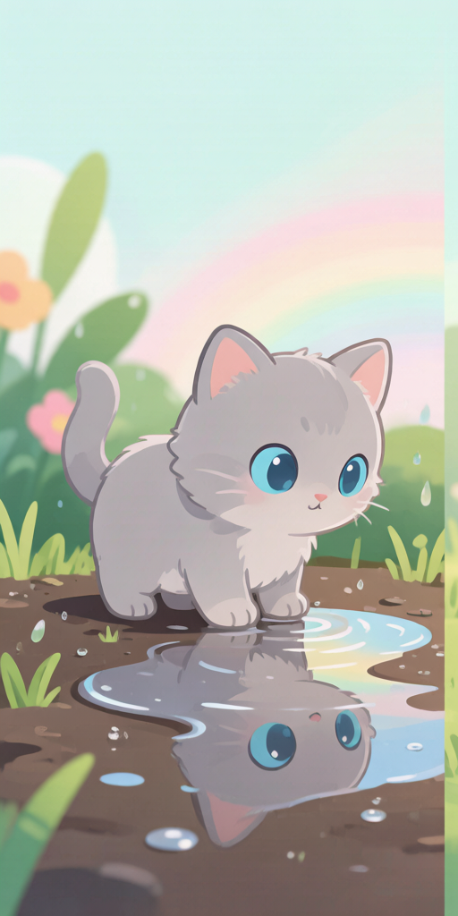 Rainbow Rain Cats PFP left